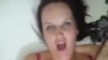 Brunette Masturbates and Suck Cock