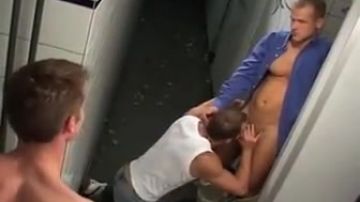 Gorgeous threeway in bathroom