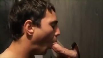 Guys taking turns on the glory hole
