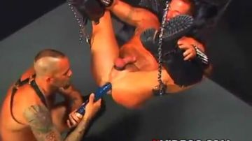 Big hunks going anal by using dildo in bdsm anal porn