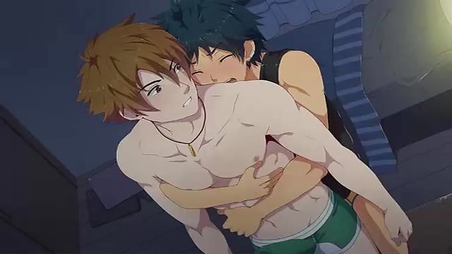 Gay Anal Cartoons - Animated gay boys making an anal anime porn